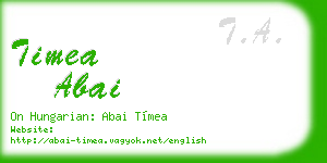 timea abai business card